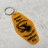 Meaner Than A Junkyard Dog Orange Keychain