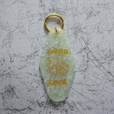 Good Luck With Dice Design Motel Style Keychain