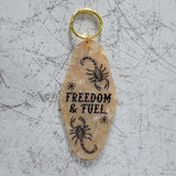 Freedom and Fuel Motel Keychain